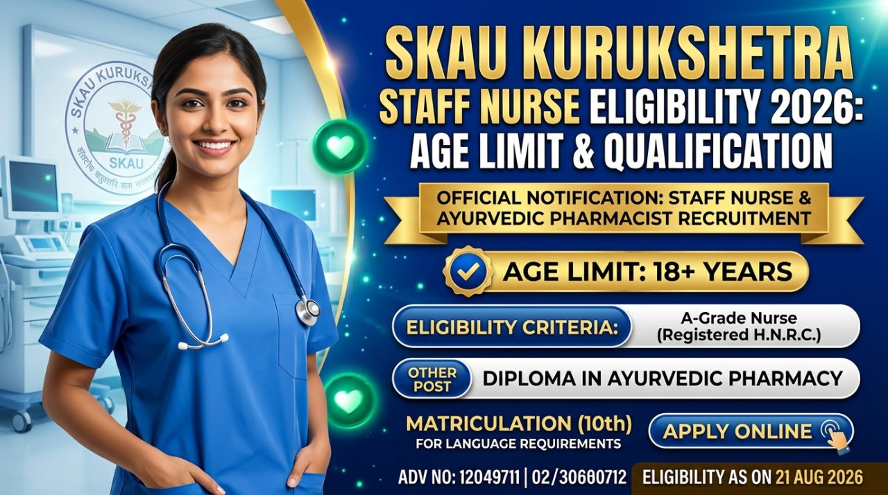 SKAU Kurukshetra Staff Nurse Eligibility Criteria 2026: Check Age Limit & Qualification Details