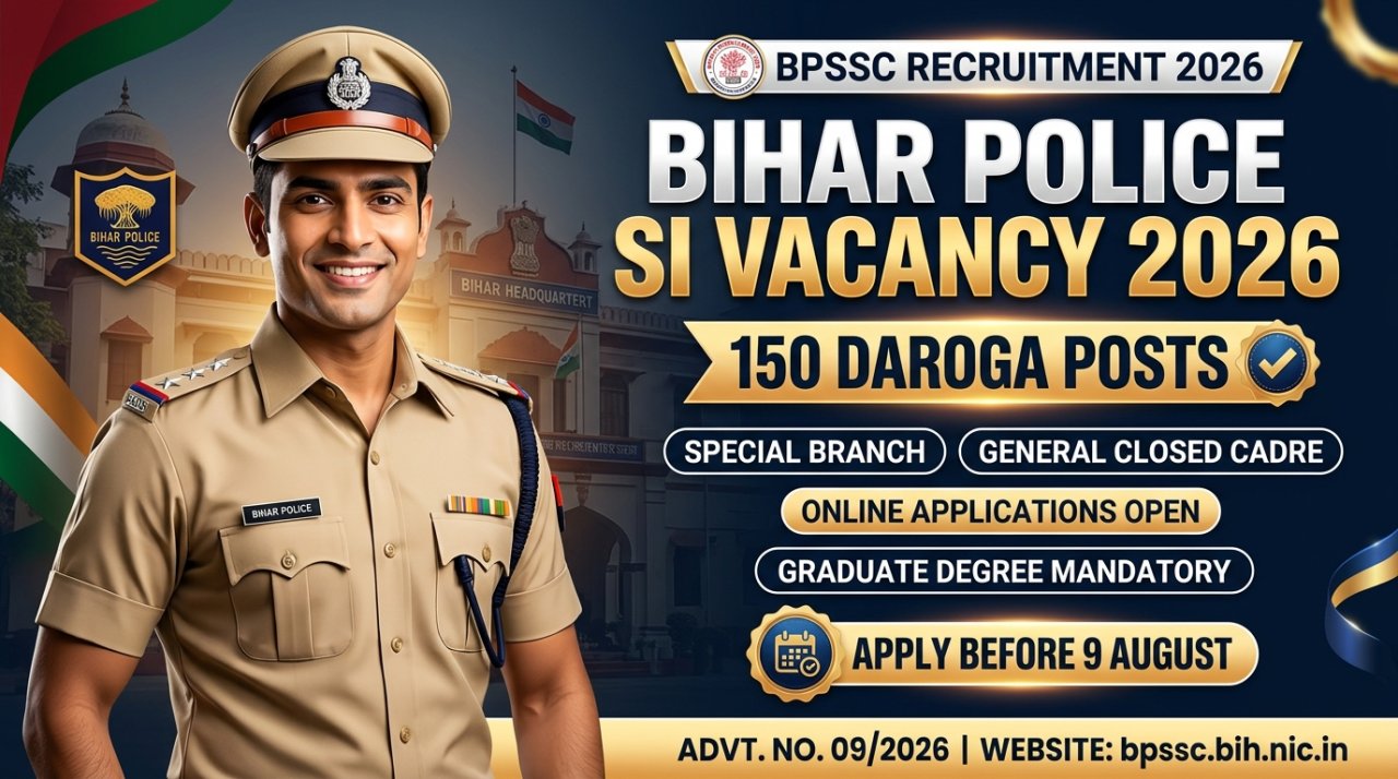 Bihar Police SI Vacancy 2026: BPSSC Announces 150 Daroga Posts, Apply Online Before 9 August