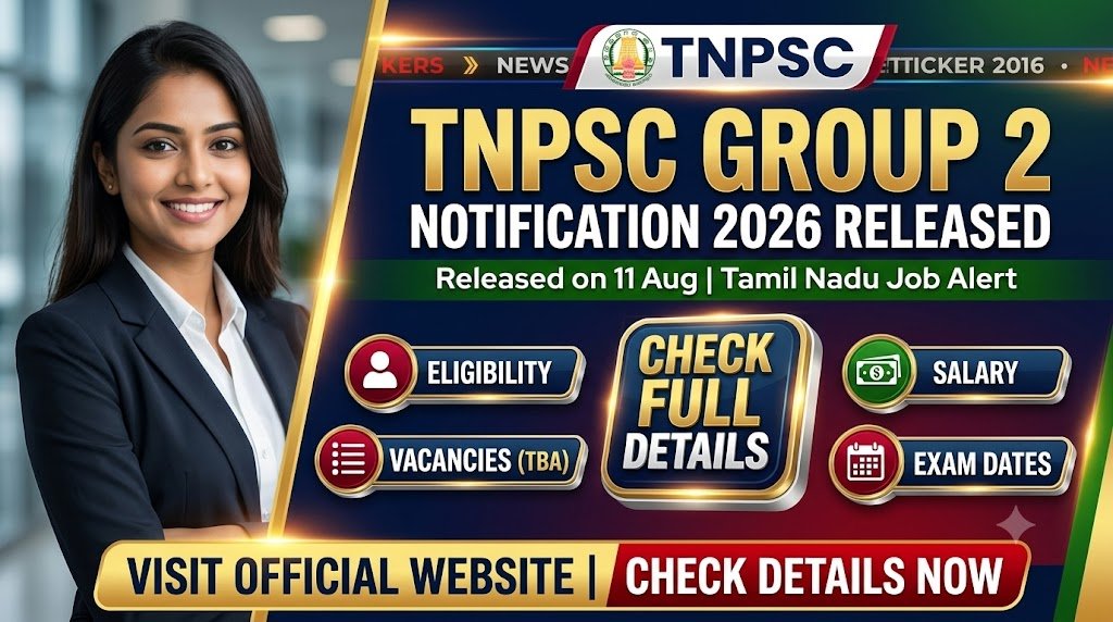 TNPSC Group 2 Notification 2026 Released on 11 Aug: Check Eligibility, Vacancies, Salary & Exam Dates