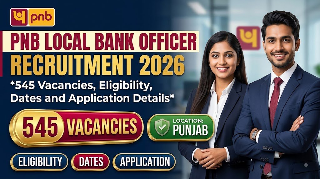 PNB Local Bank Officer Recruitment 2026: 545 Vacancies, Eligibility, Dates and Application Details