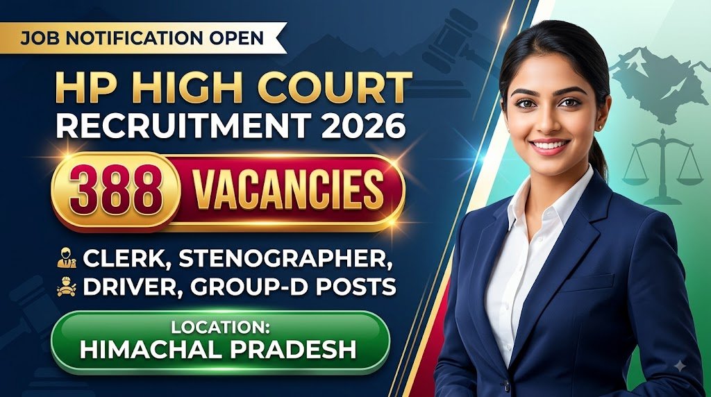 HP High Court Recruitment 2026: 388 Vacancies for Clerk, Stenographer, Driver and Group-D Posts
