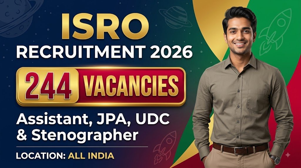 ISRO Recruitment 2026: 244 Assistant, JPA, UDC & Stenographer Vacancies