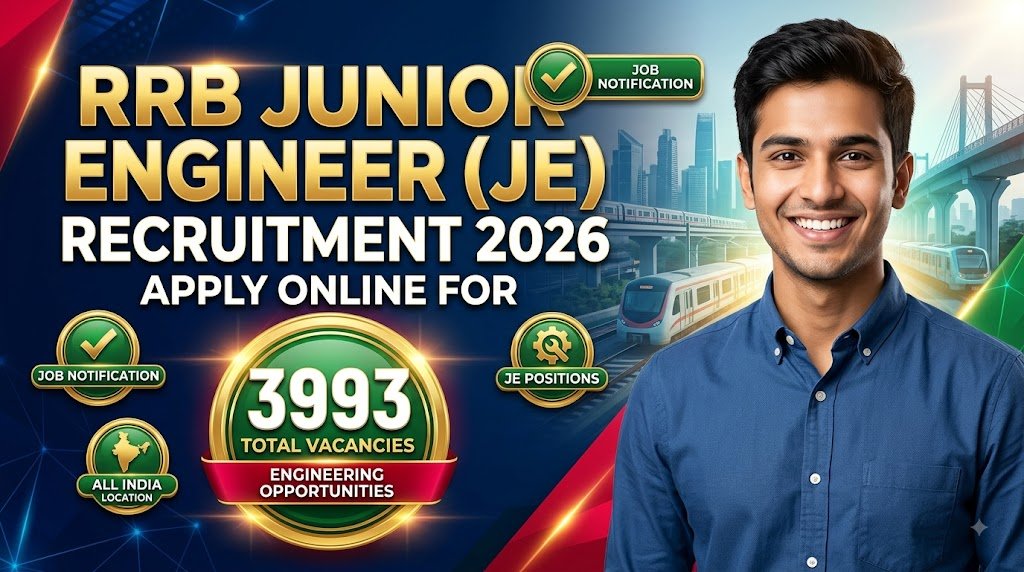 RRB Junior Engineer JE Recruitment 2026: Apply Online for 3993 Vacancies