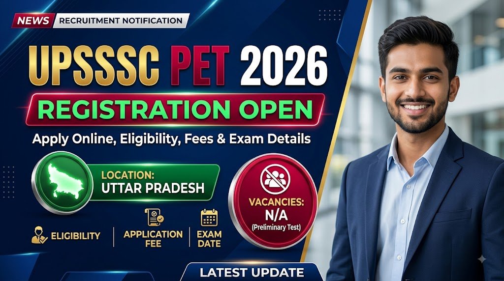 UPSSSC PET 2026 Registration Open: Apply Online, Eligibility, Fees & Exam Details
