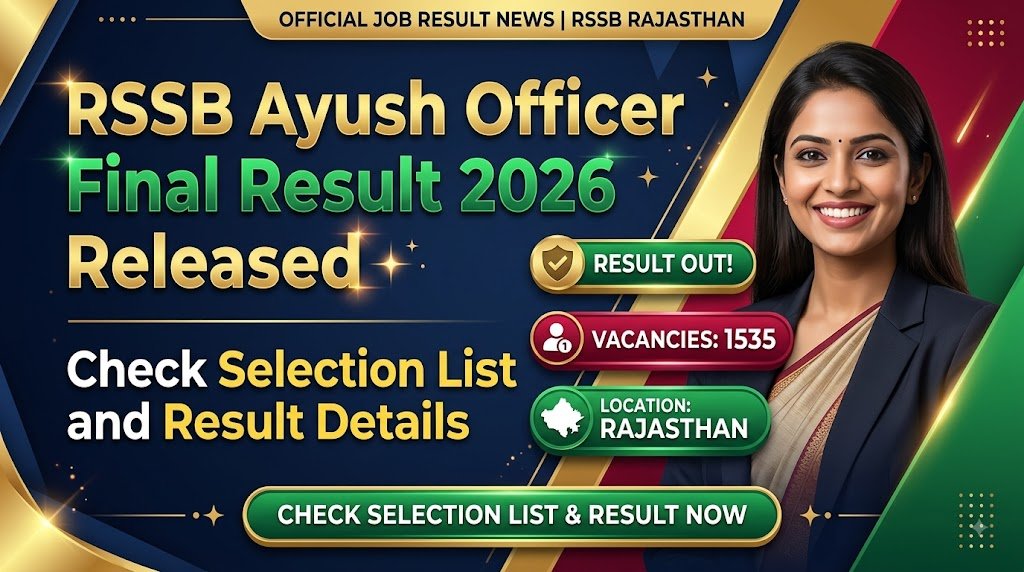 RSSB Ayush Officer Final Result 2026 Released – Check Selection List and Result Details