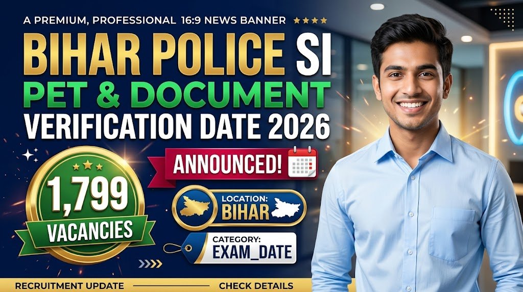 Bihar Police SI PET and Document Verification Date 2026 Announced for 1,799 Posts