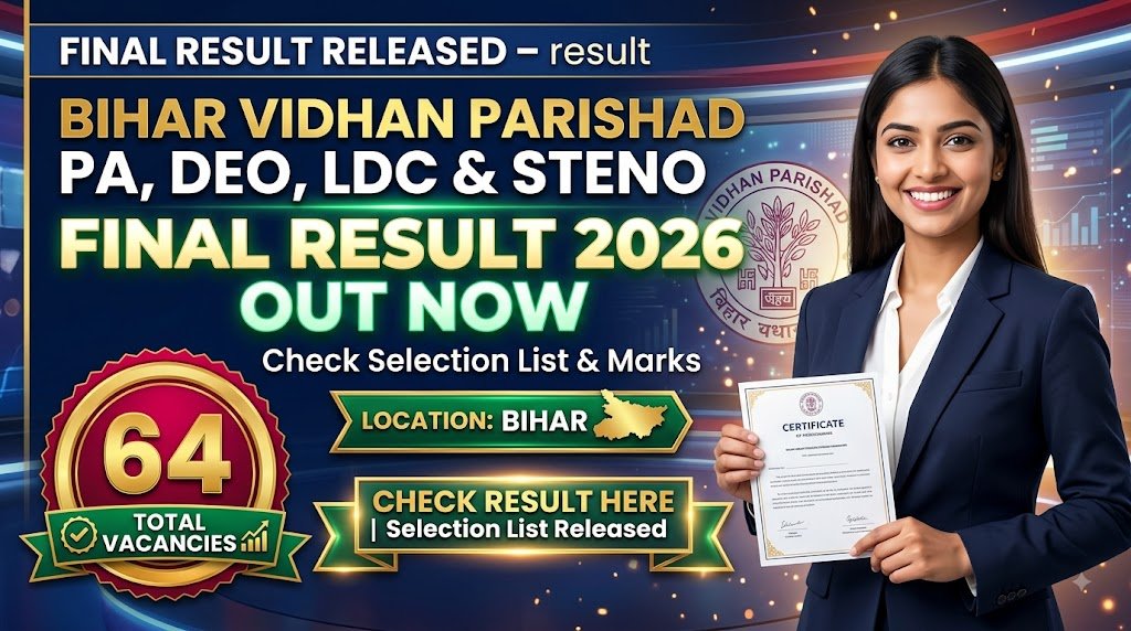 Bihar Vidhan Parishad PA, DEO, LDC & Steno Final Result 2026 Released – Check Result
