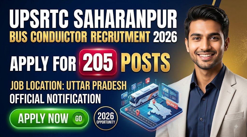 UPSRTC Saharanpur Bus Conductor Recruitment 2026: Apply for 205 Posts