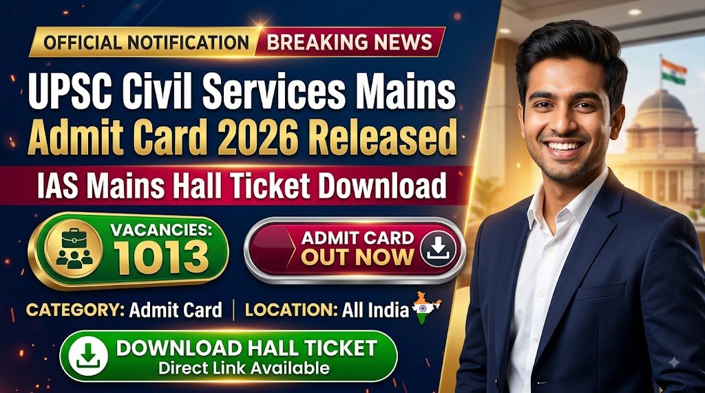 UPSC Civil Services Mains Admit Card 2026 Released: IAS Mains Hall Ticket Download