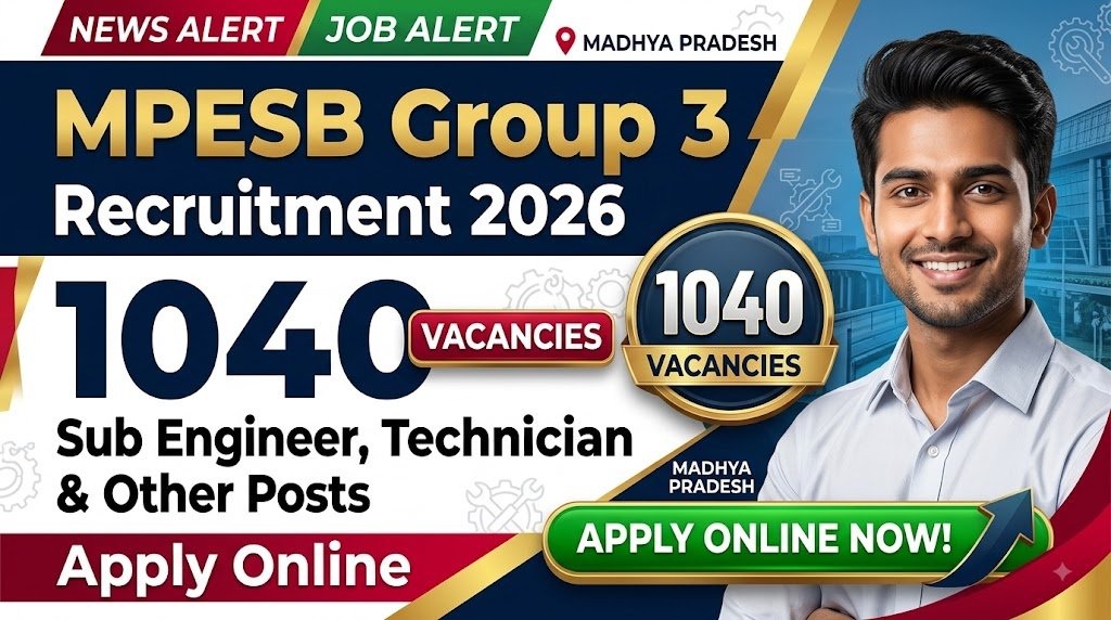 MPESB Group 3 Recruitment 2026: 1040 Sub Engineer, Technician & Other Posts Apply Online