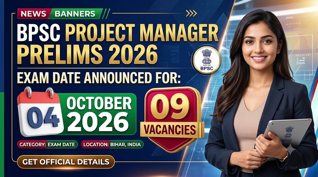 BPSC Project Manager Prelims 2026: Exam Date Announced for 04 October, 09 Vacancies