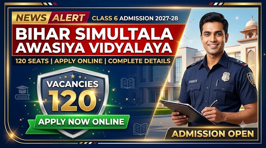 Bihar Simultala Awasiya Vidyalaya Class 6 Admission 2027-28: 120 Seats, Apply Online