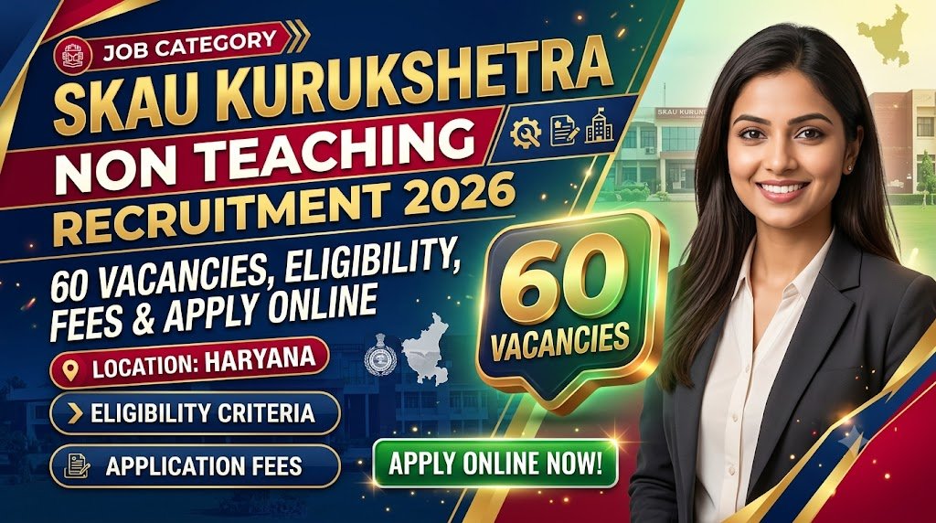 SKAU Kurukshetra Non Teaching Recruitment 2026: 60 Vacancies, Eligibility, Fees & Apply Online
