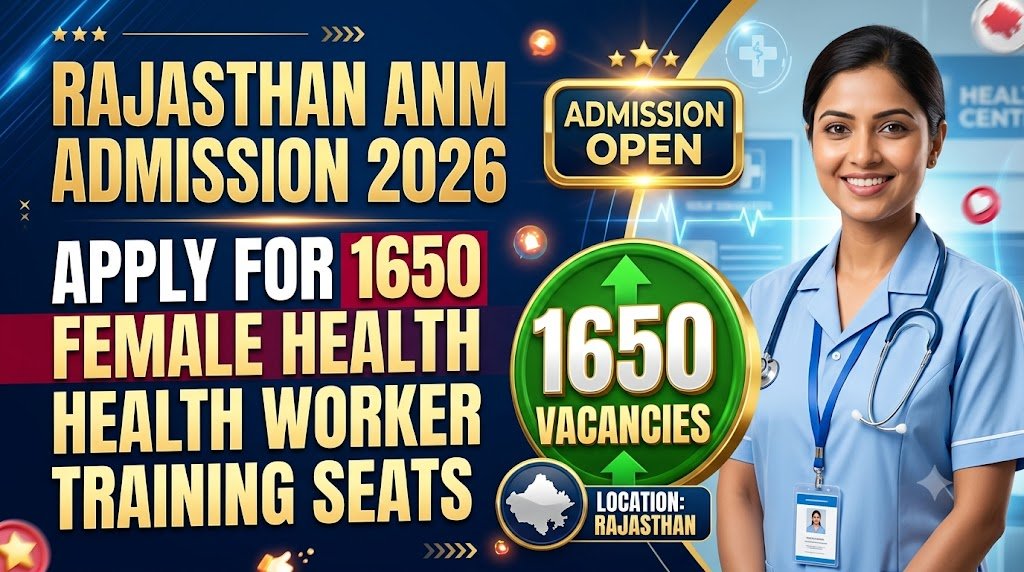 Rajasthan ANM Admission 2026: Apply for 1650 Female Health Worker Training Seats
