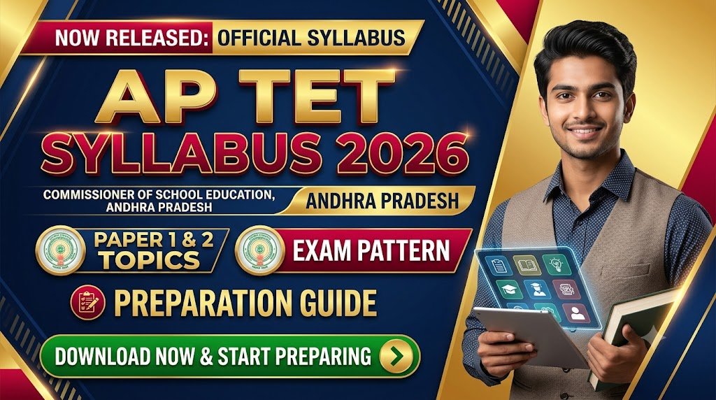 AP TET Syllabus 2026: Paper 1 & 2 Topics, Exam Pattern and Preparation Guide