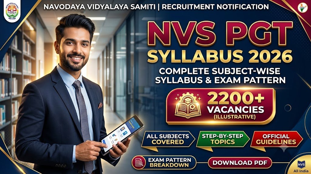 NVS PGT Syllabus 2026: Complete Subject-Wise Syllabus and Exam Pattern