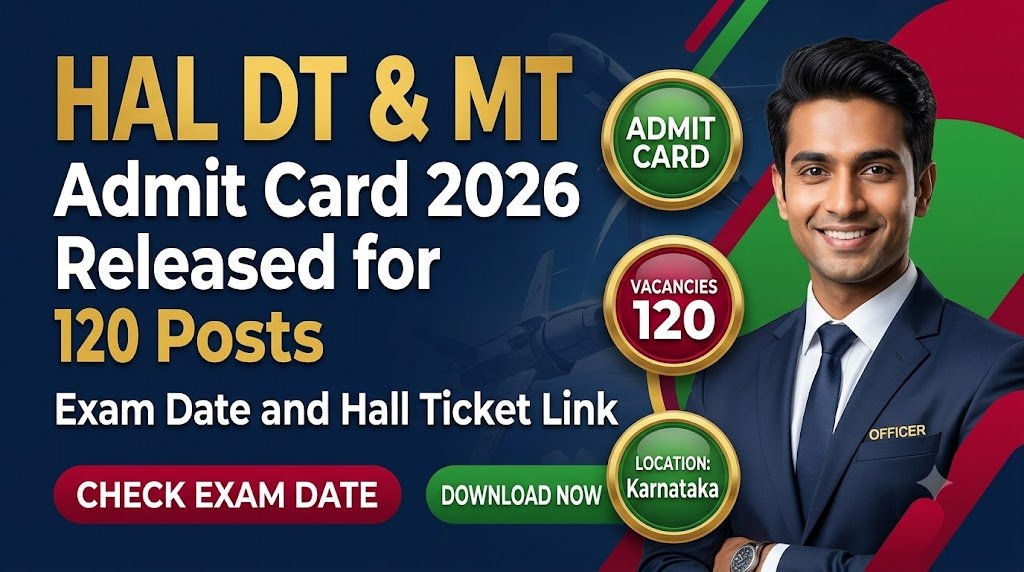 HAL DT & MT Admit Card 2026 Released for 120 Posts, Exam Date and Hall Ticket Link
