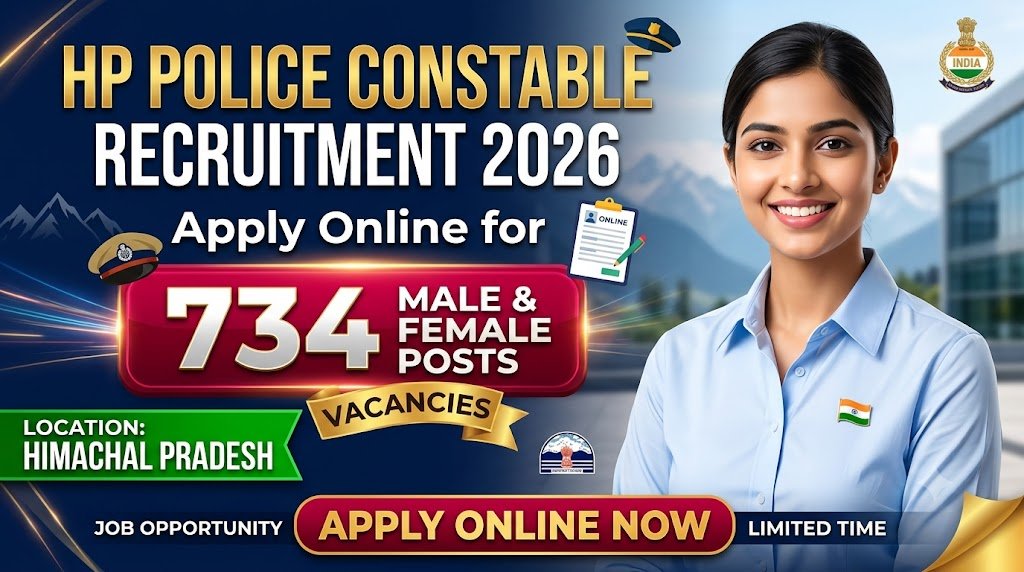 HP Police Constable Recruitment 2026: Apply Online for 734 Male & Female Posts
