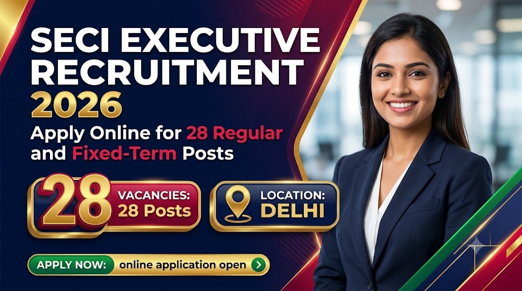 SECI Executive Recruitment 2026: Apply Online for 28 Regular and Fixed-Term Posts