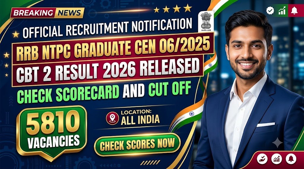 RRB NTPC Graduate CEN 06/2025 CBT 2 Result 2026 Released: Check Scorecard and Cut Off