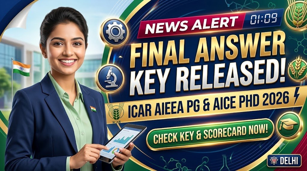 ICAR AIEEA PG & AICE PhD 2026 Final Answer Key Released: Check Key and Scorecard