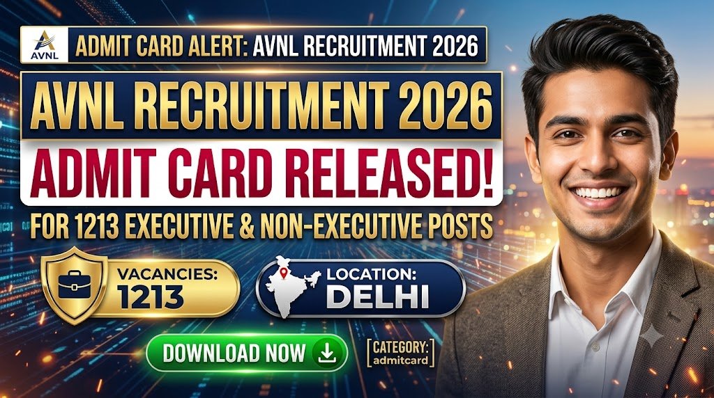 AVNL Recruitment 2026 Admit Card Released for 1213 Executive and Non-Executive Posts