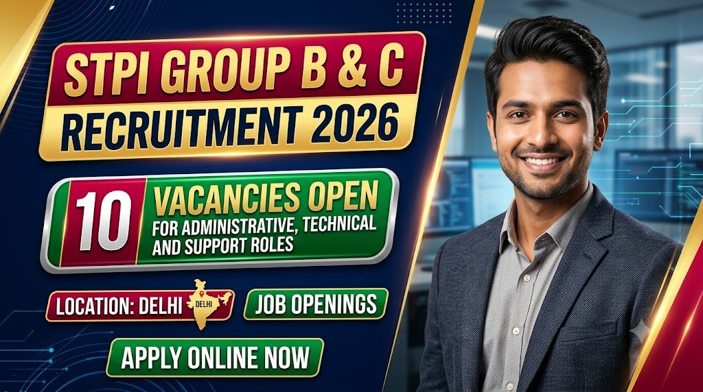 STPI Group B & C Recruitment 2026: 10 Vacancies Open for Administrative, Technical and Support Roles