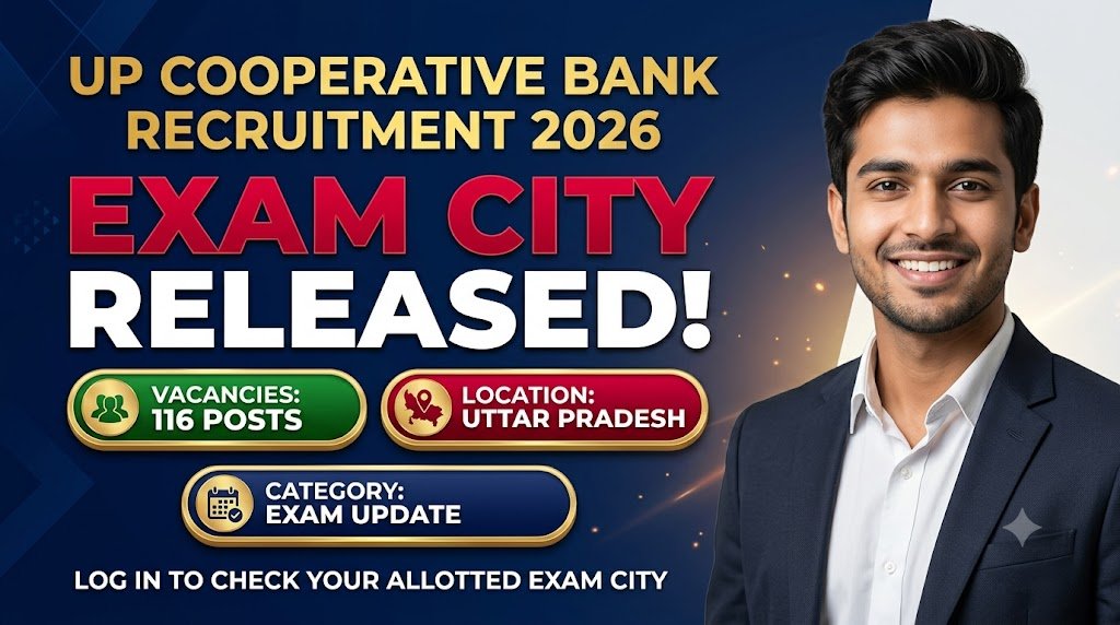 UP Cooperative Bank Recruitment 2026 Exam City Released for 116 Posts