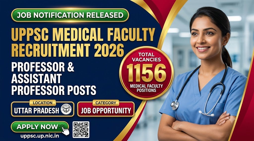 UPPSC Medical Faculty Recruitment 2026: Professor & Assistant Professor Posts, 1156 Vacancies